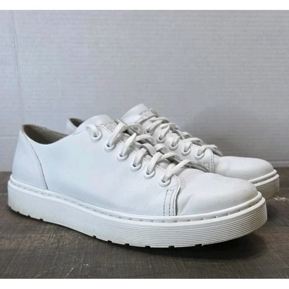 Dr Martens Dante Shoes M10/W11 White Leather Comfort Derby Low Chunky Sneaker